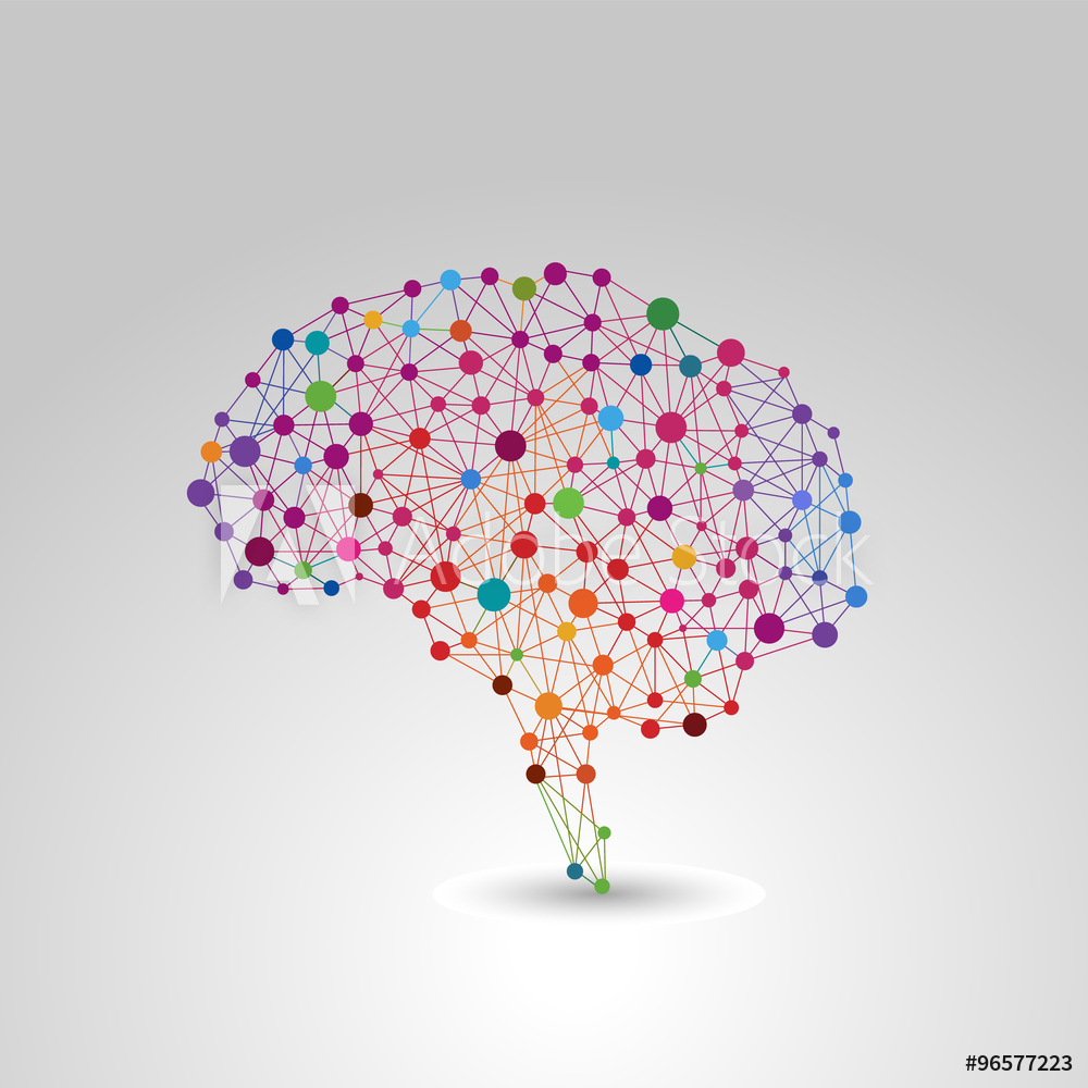 1000x1000 Photo Art Print Creative Concept Of The Human Brain, Vector