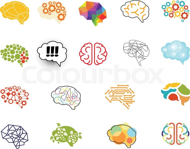 800x629 Set Of Brain Vector Illustration Sign Stock Vector Colourbox