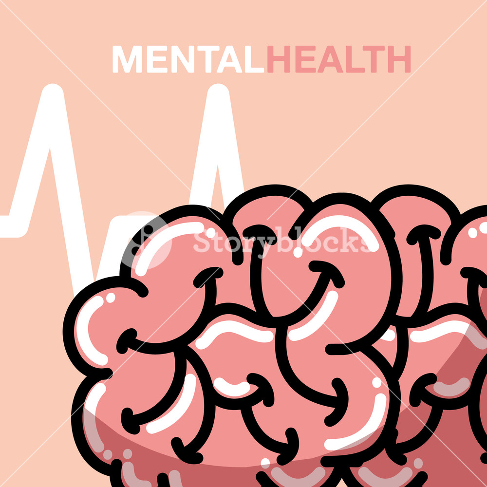 1000x1000 Mental Health Medical Human Brain Vector Illustration Royalty Free