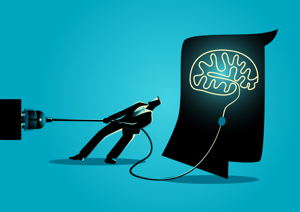 600x424 Businessman Silhouette Unplug Brain Vector Free Download
