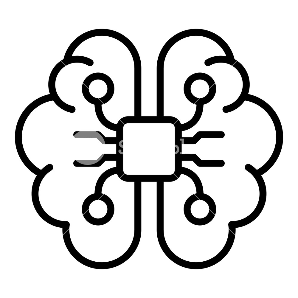 Bran Outline Brain Vector Icon For Web Design 1000x1000 Bran Outline Brain Vector Icon For Web Design
