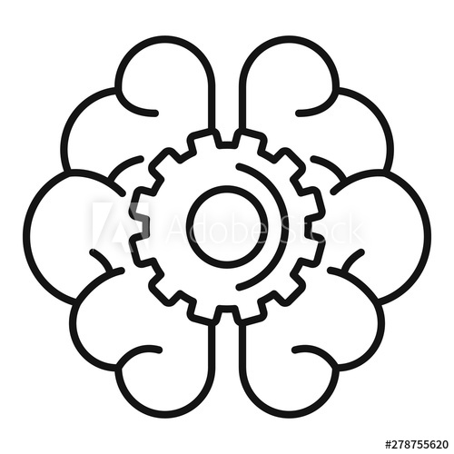 Gear Bran Outline Gear Brain Vector Icon For Web 500x500 Gear Bran Outline Gear Brain Vector Icon For Web