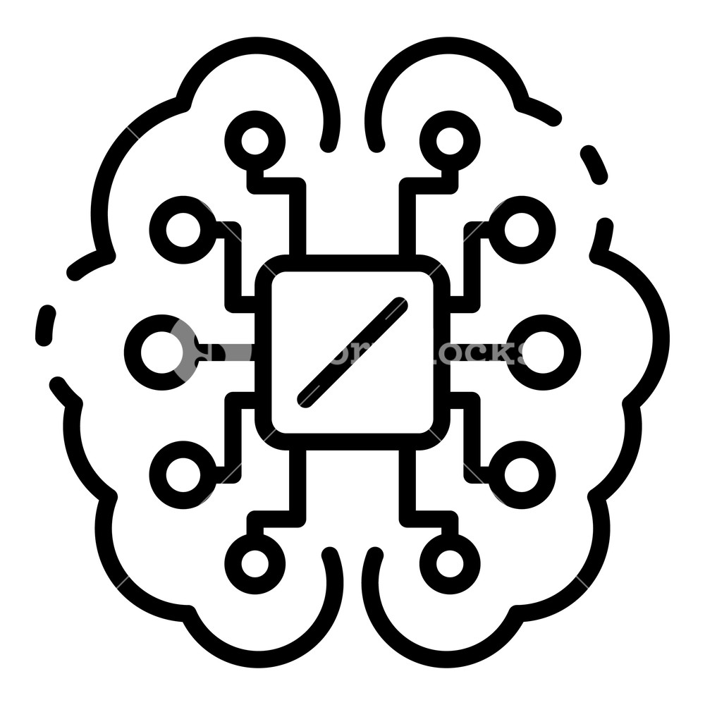 Processor Bran Outline Processor Brain Vector Icon 1000x1000 Processor Bran Outline Processor Brain Vector Icon