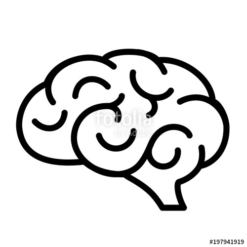500x500 Human Brain Vector Icon Stock Image And Royalty Free Vector