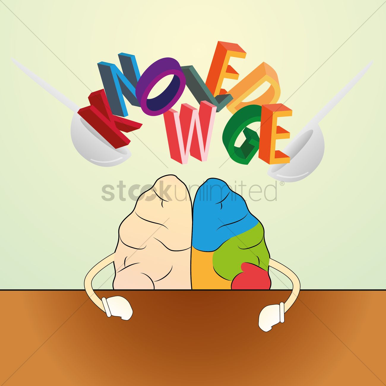 1300x1300 Knowledge Brain Vector Image