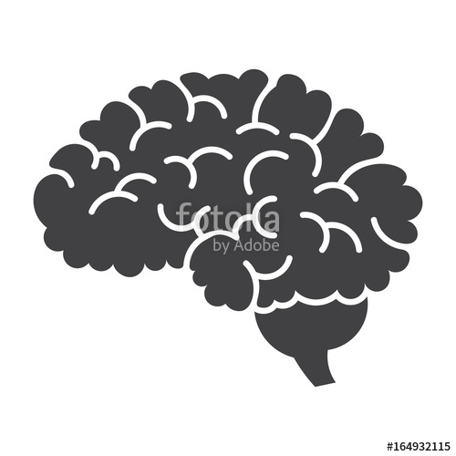 500x500 Neurosurgery Icon With Human Brain, Vector Silhouette Stock Image