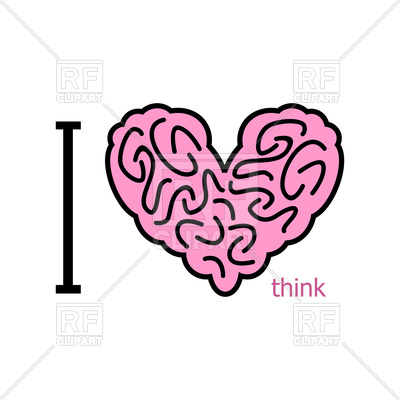400x400 Poster With Inscription I Love Think Heart Made Of Brain