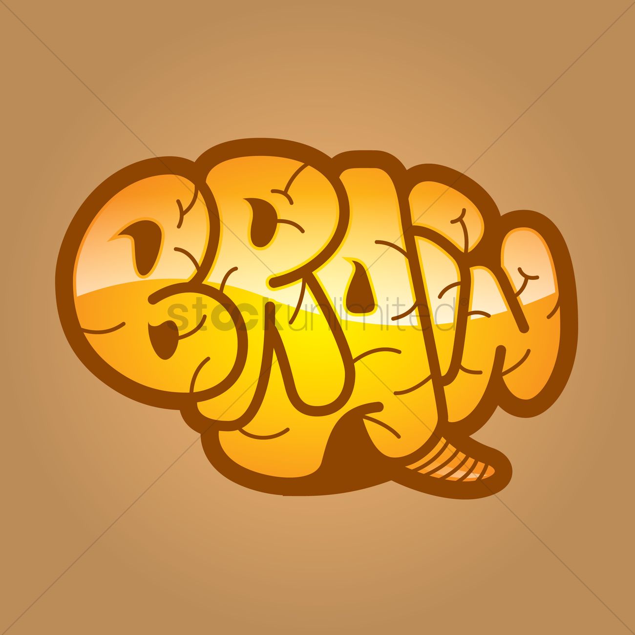 1300x1300 The Word Brain In Shape Of A Brain Vector Image