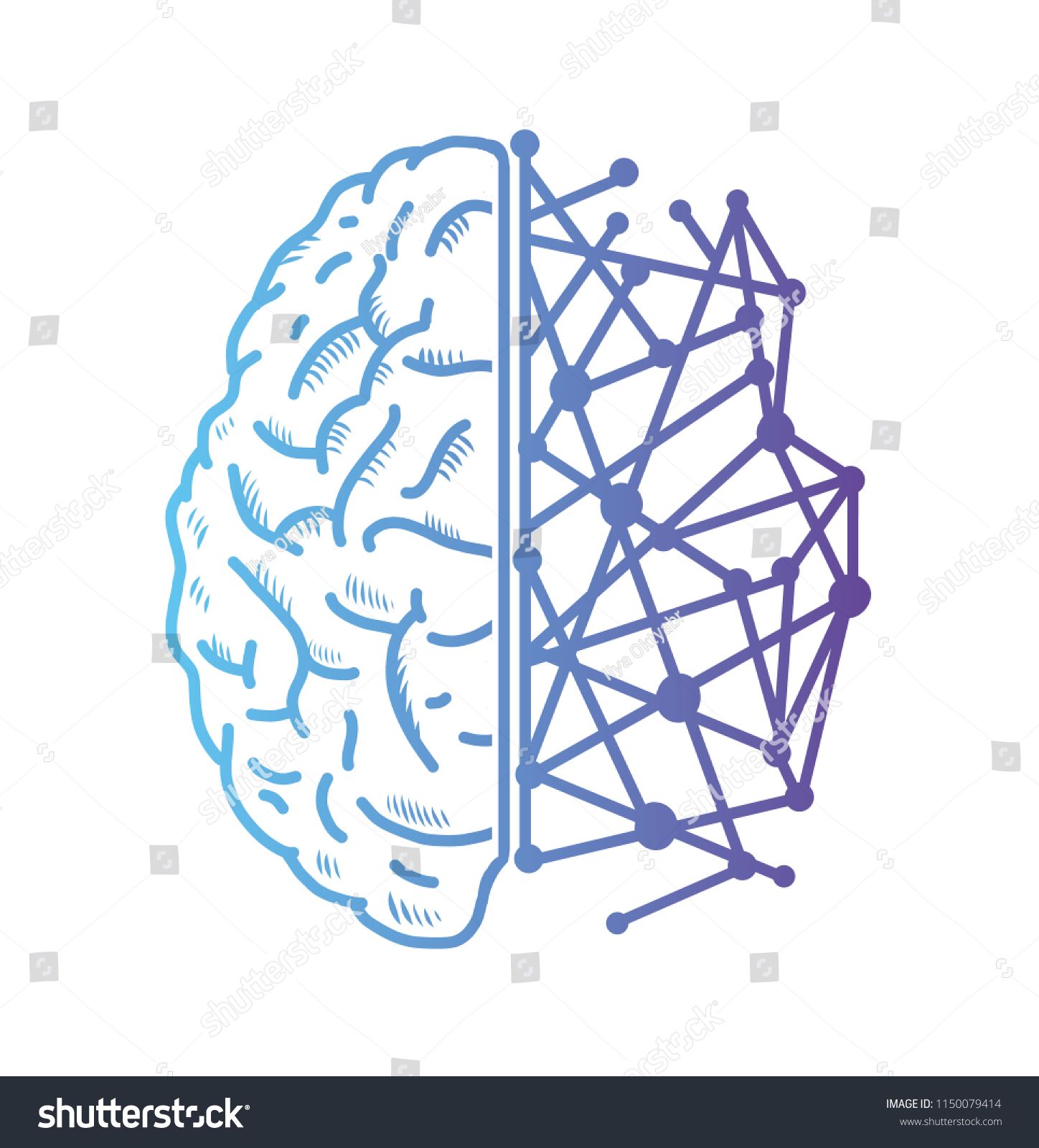 1448x1600 Artificial Intelligence Icon Brain Vector Illustration Isolated