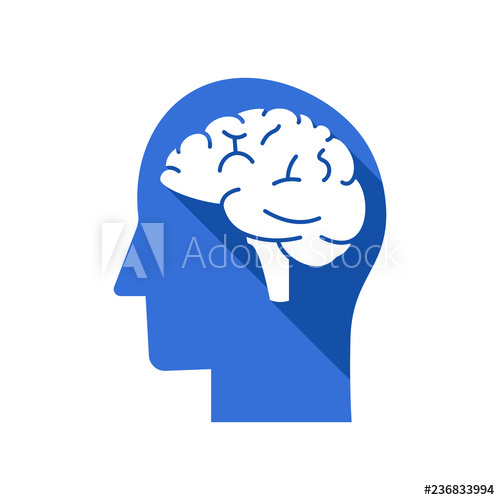 500x500 Human Profile With Brain Vector Icon Idea Symbol Thinking