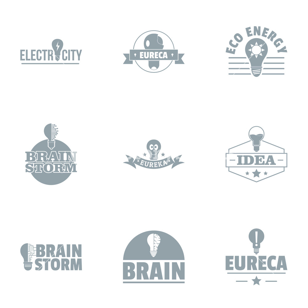 1000x1000 Brainstorming Logo Set Simple Set Of Brainstorming Vector Logo