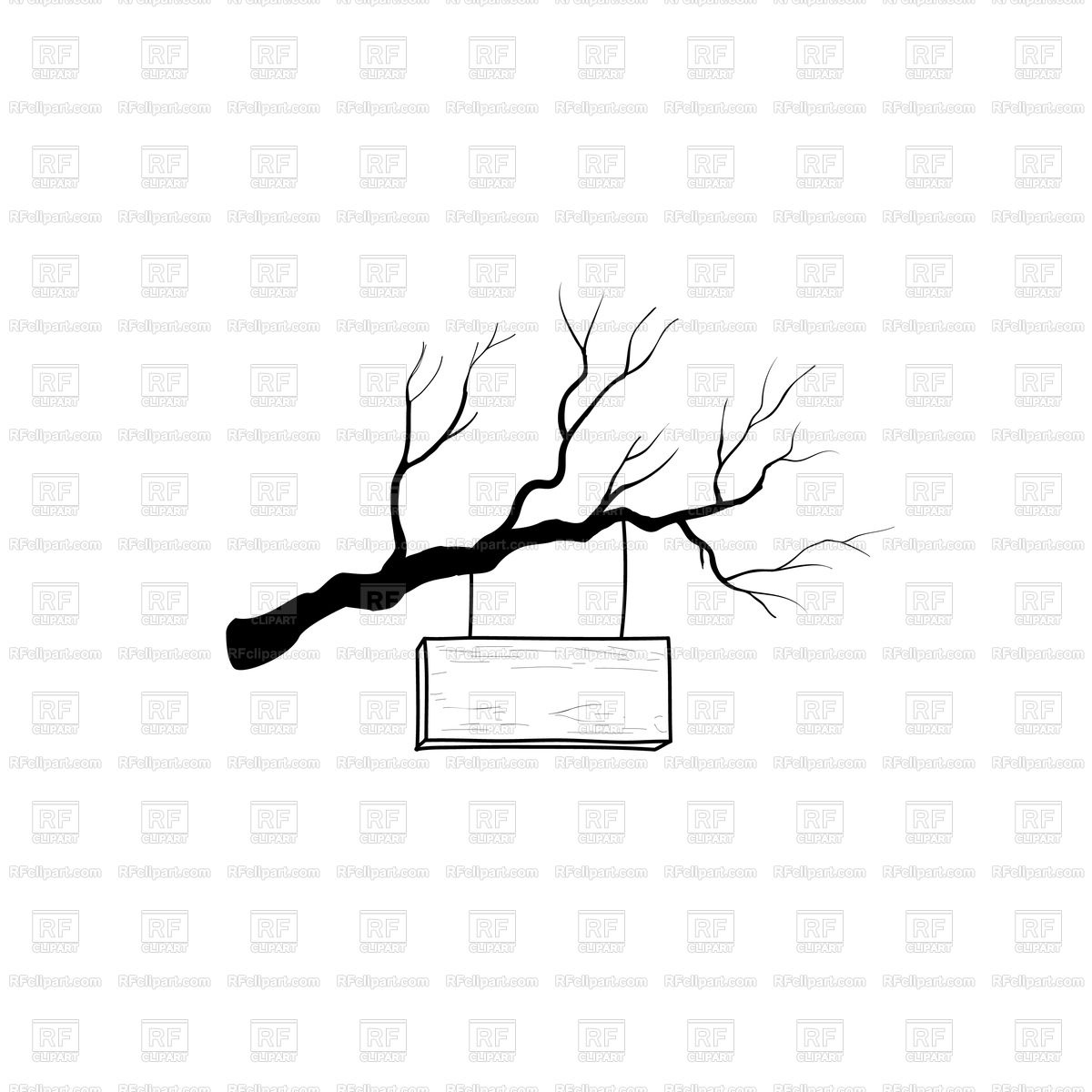 1200x1200 Wooden Road Sign On Tree Branch Vector Image Of Borders And Frames