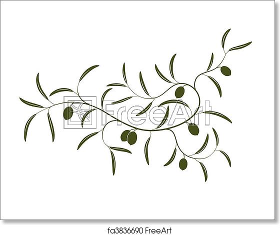 560x470 Free Art Print Of Olive Branch Vector Illustration Of Simple