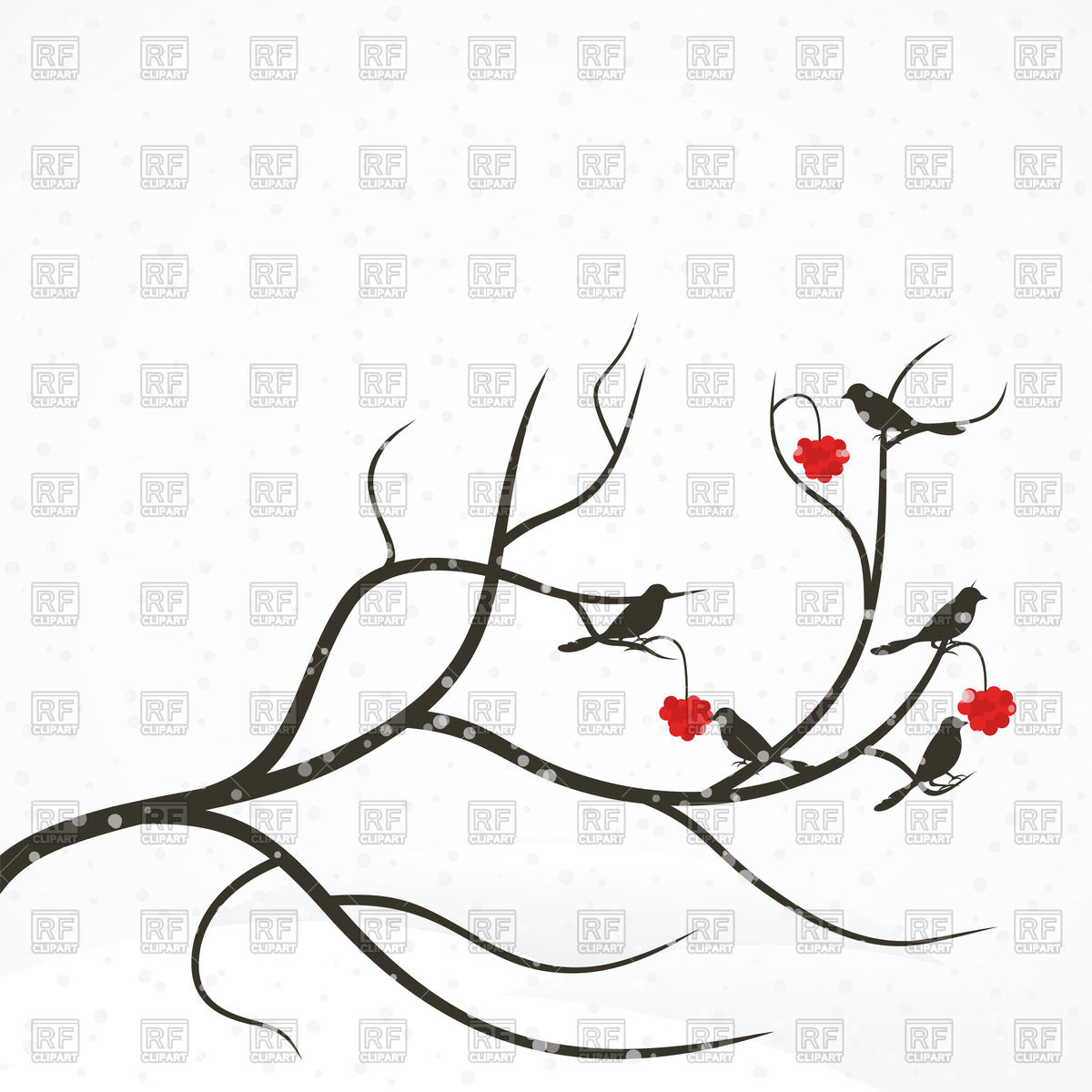 1200x1200 Bird On Branch Vector Image Of Plants And Animals