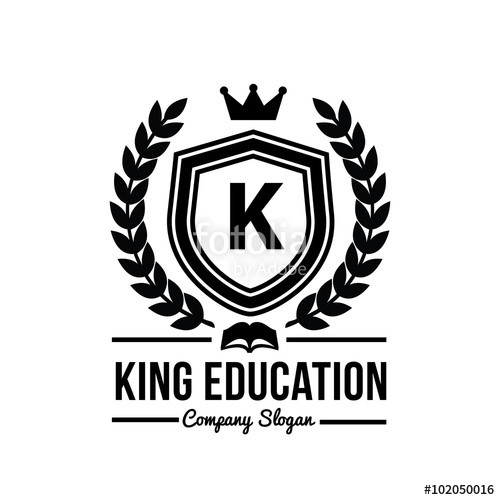 500x500 King Education Logo Luxury Crest Brand Identity For School