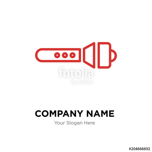 500x500 Flashlight Company Logo Design Template, Colorful Vector Icon