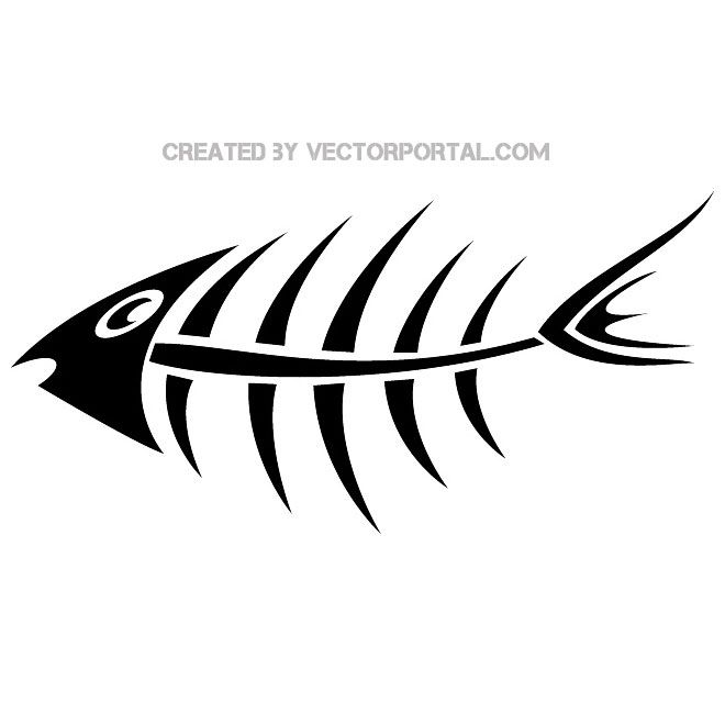 660x660 Fish Bone Image Free Vector Free Vectors Vector Free, Fish