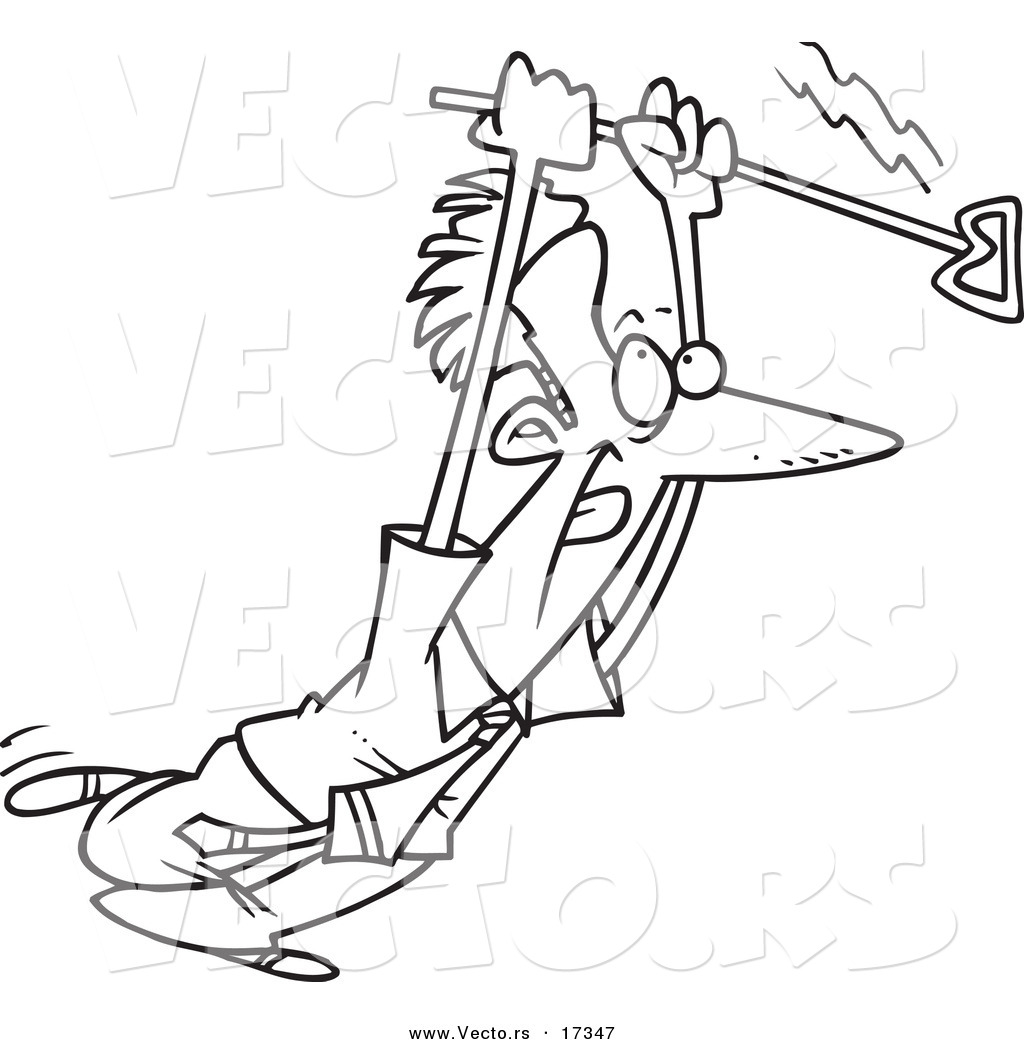 1024x1044 Vector Of A Cartoon Man Holding A Branding Iron