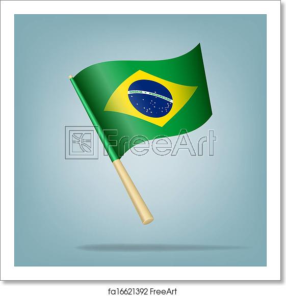561x581 Free Art Print Of Brazil Flag, Vector Illustration Freeart