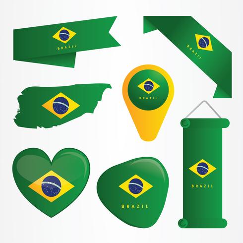 490x490 Brazil Flag Clipart Vector Pack