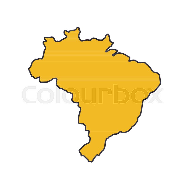 800x800 Brazil Map Icon Cartoon Brazil Map Stock Vector Colourbox