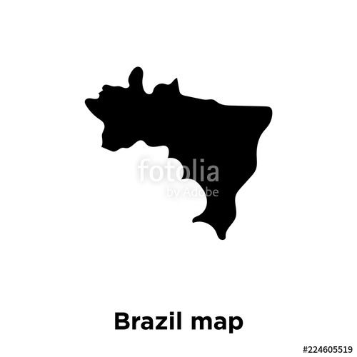 500x500 Brazil Map Icon Vector Isolated On White Background, Logo Concept