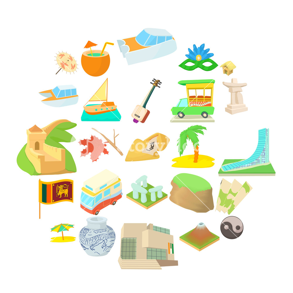 1000x1000 Brazil Icons Set Cartoon Set Of Brazil Vector Icons For Web