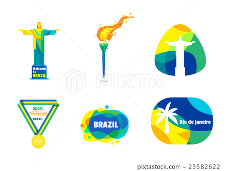 450x340 Colorful Brazil Vector Logo, Vector Illustration