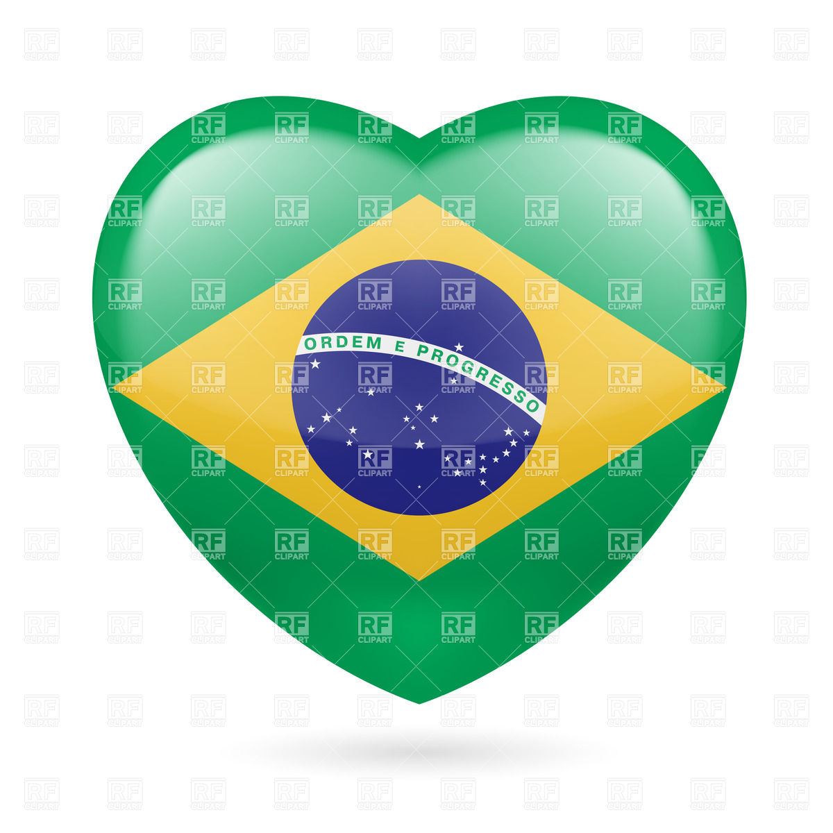 1200x1200 Heart With Brazaillan Flag Colors I Love Brazil Vector Image