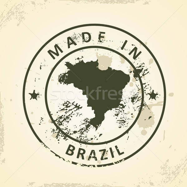 600x600 Stamp With Map Of Brazil Vector Illustration Ojal