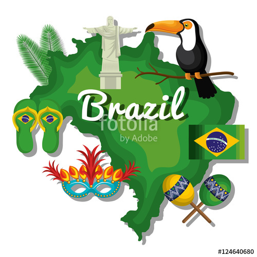 500x500 Welcome To Brazil Representing Icons Vector Illustration Design