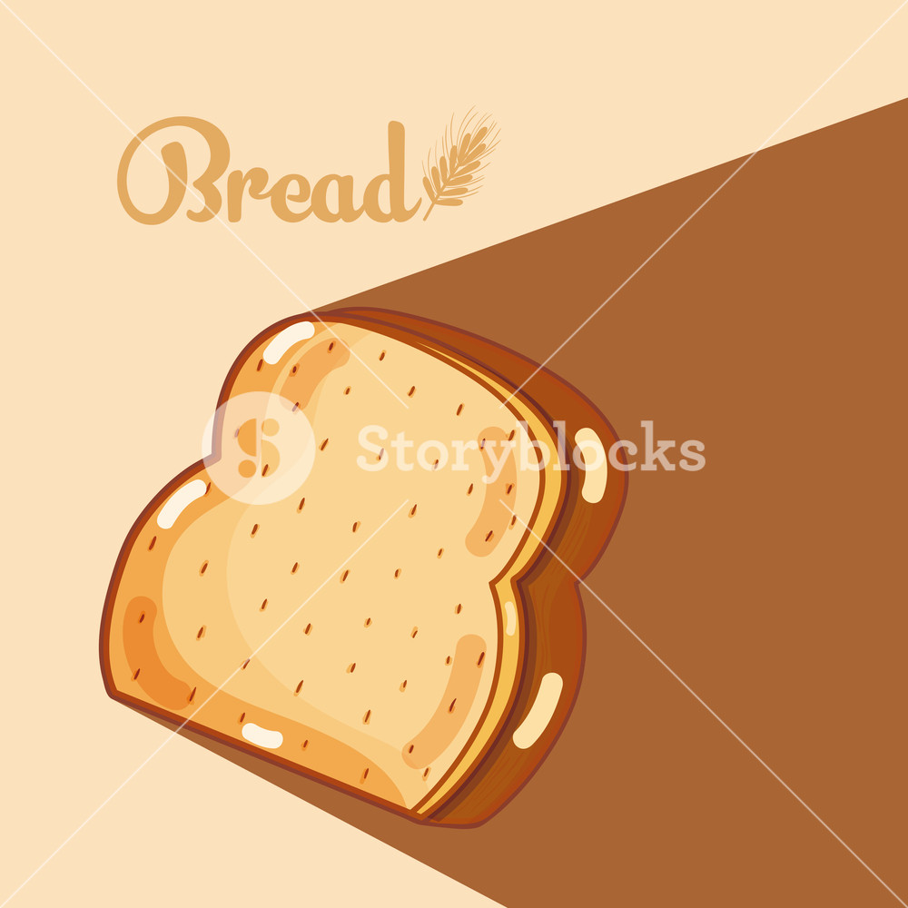 1000x1000 Bread Slice Delicious And Fresh Bakery Over Brown Background