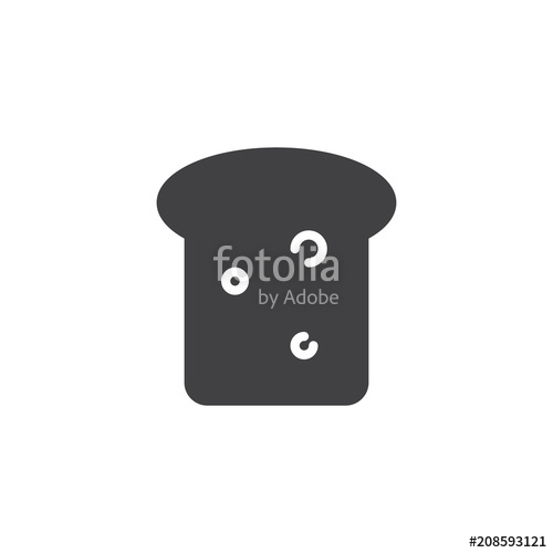 500x500 Bread Slice Vector Icon Filled Flat Sign For Mobile Concept