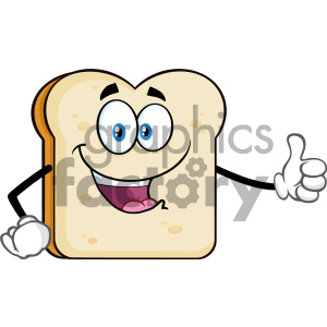 300x300 Happy Bread Slice Cartoon Mascot Character Giving A Thumb Up