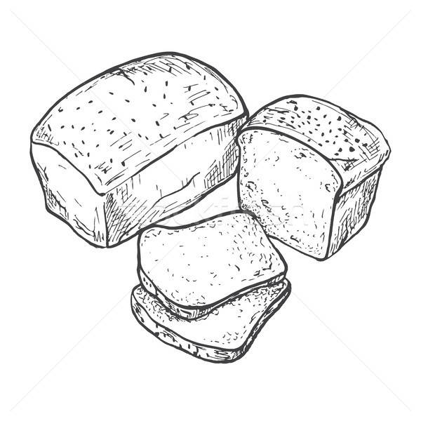 600x600 Rectangular Loaf Of Bread Sliced Bread Vector Illustration