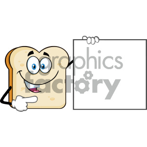 300x300 Talking Bread Slice Cartoon Mascot Character Pointing To A Blank