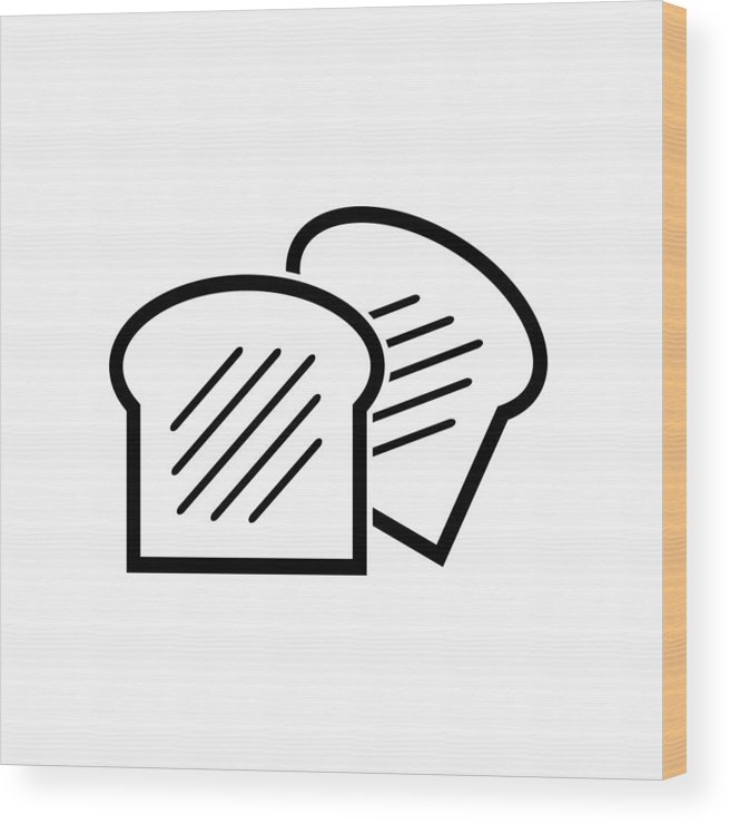 656x740 Toast Crisp Bread Slice Vector Icon Wood Print