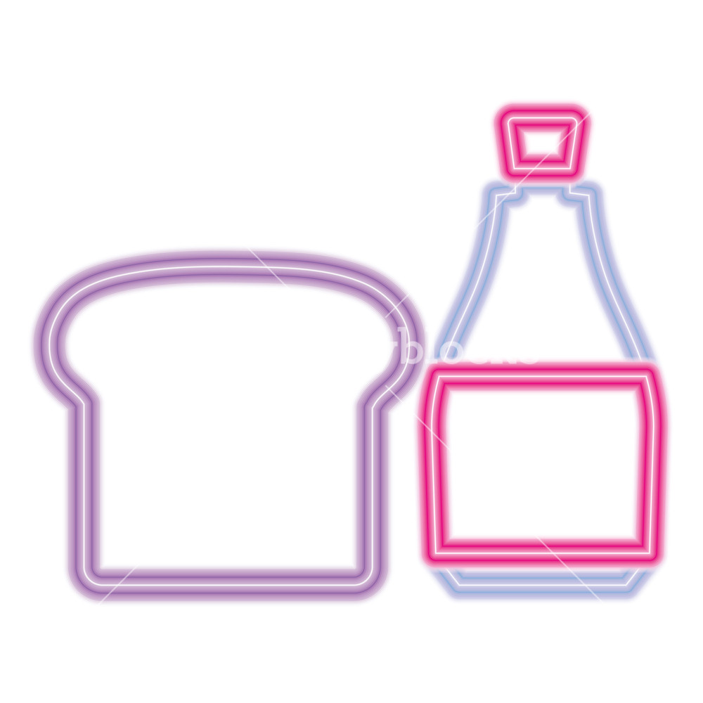 1000x1000 Bread Slice And Bottle Over White Background, Vector Illustration