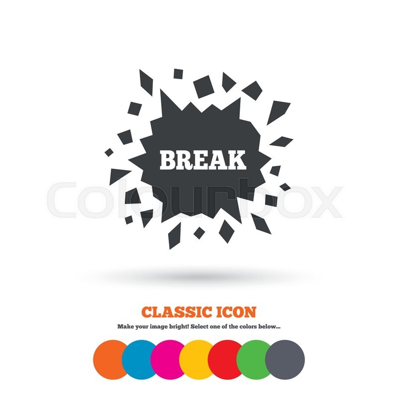 800x800 Break It Sign Cracked Hole Icon Stock Vector Colourbox