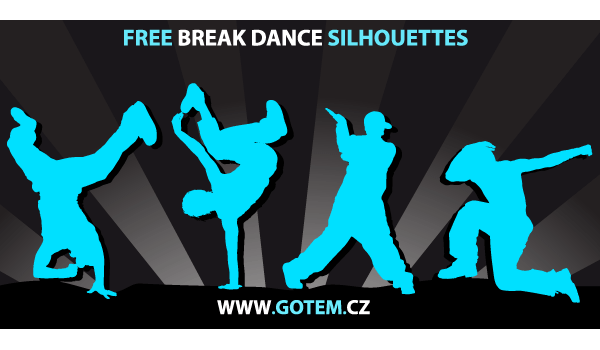 600x350 Breakdance Silhouettes Free Vector