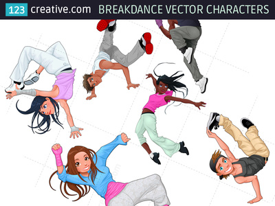 400x300 Breakdance Vector Characters Designs, Themes, Templates