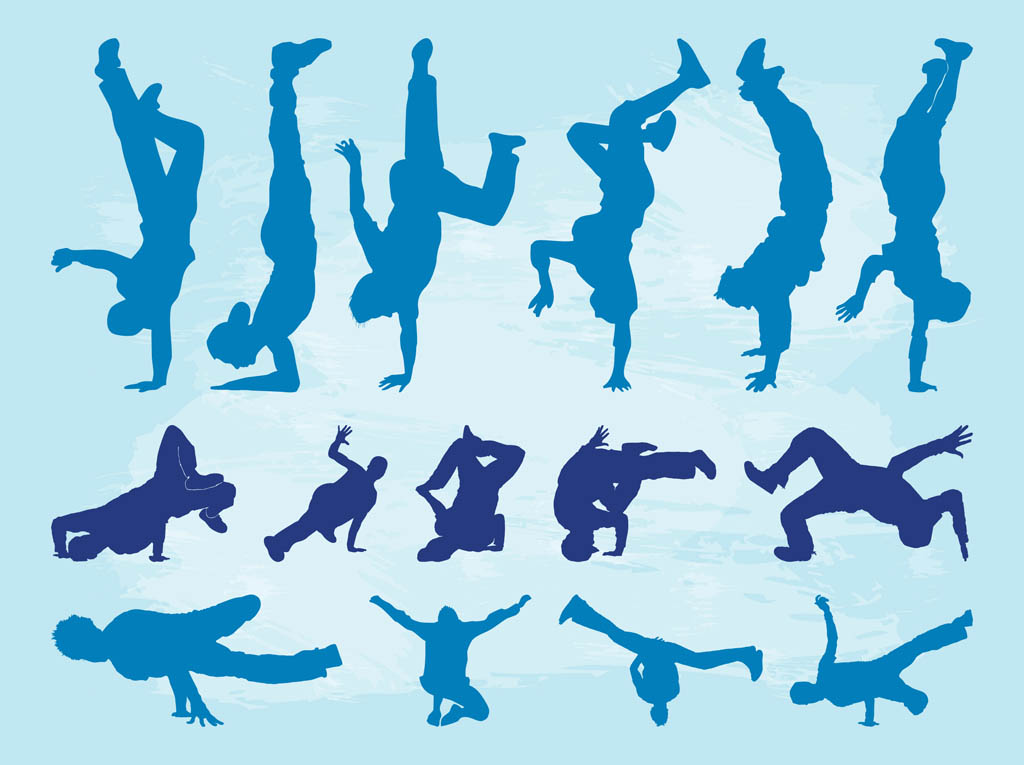 1024x765 Breakdancers Silhouette Set Vector Art Graphics