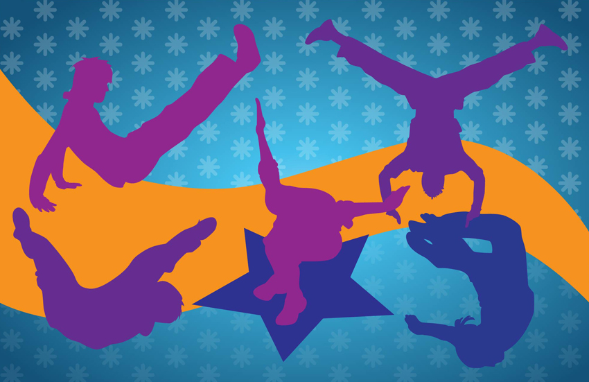 850x551 Breakdancing Silhouettes Vector Art Graphics