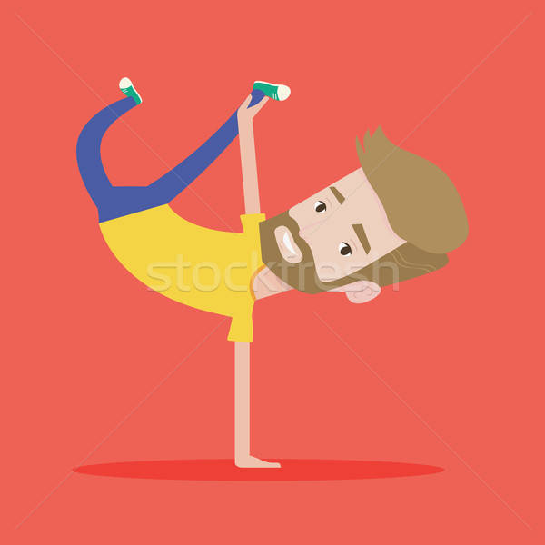 600x600 Young Man Breakdancing Vector Illustration Vector Illustration