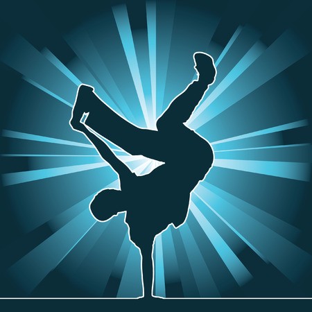 450x450 Dancing Silhouette, Breakdance, Vector Illustration Royalty Free