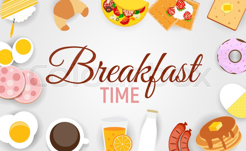 800x490 Breakfast Icon Set Background In Stock Vector Colourbox