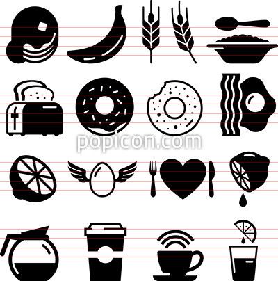 400x404 Breakfast Icons