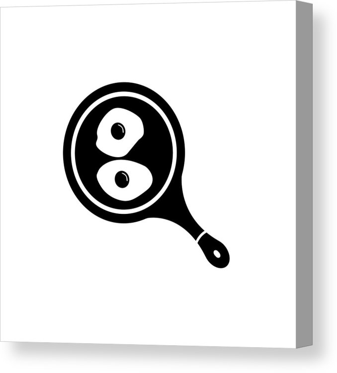 678x750 Egg In Frying Pan Vector Icon, Breakfast Icon Canvas Print