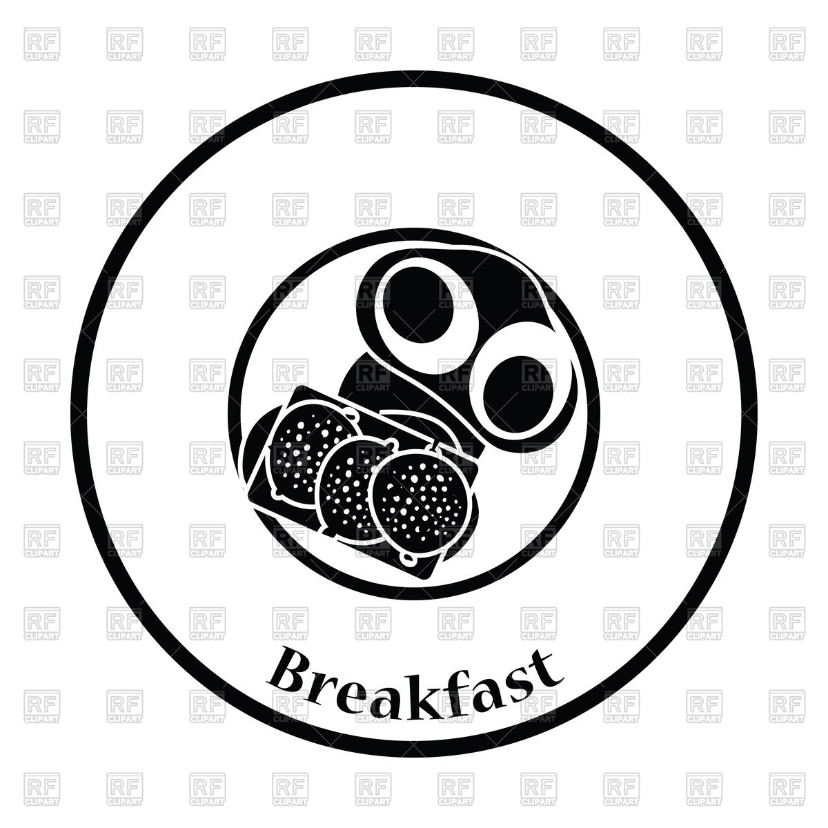 1200x1200 Thin Circle Design Of Breakfast Icon Vector Image Of Food