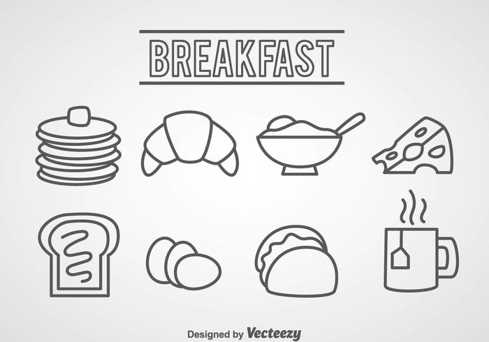700x490 Breakfast Food Outline Icons